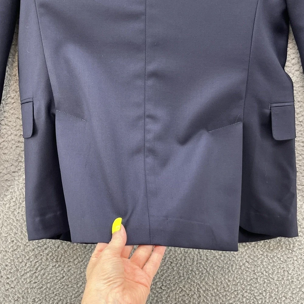 Gutteridge Blazer Mens 36 Navy Blue Wool Superfine 110s Italy Vitale Barberis